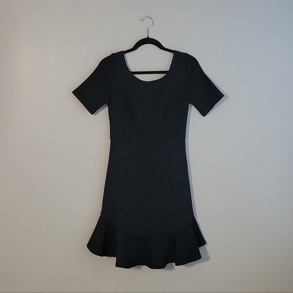 Anthropologie Marcelline Flounced Sheath Black Dress - Picture 2 of 13